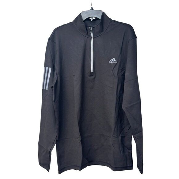 Adidas Golf Men’s ¼ 3 stripe top, Black, XL - Picture 1 of 11